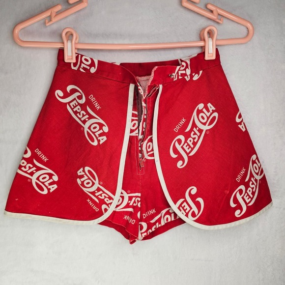 Vintage Handmade Pepsi Cola Print High Waisted Mini Skirt Short Retro Y2K - Picture 13 of 16